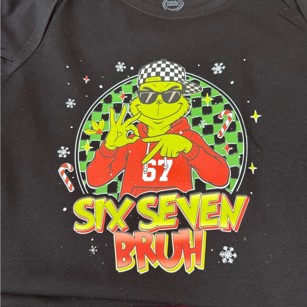 Gildan Kids Graphic T-Shirt - Black with Red and Green Design